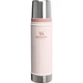 Stanley The Legendary Classic Bottle 20oz, Hammertone Rose Quartz 10-11345-0061 insulated bottle with pour-through stopper and cup, 590 ml