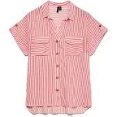 Vero Moda Bluse 'VMBumpy' rød / hvid