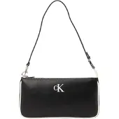 Calvin Klein Skuldertaske 'Contrast Logo Convertible' sort / hvid
