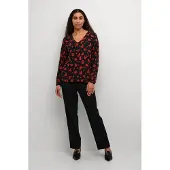 Kaffe Bluse 'Amber' rød / sort