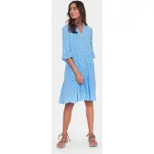Saint tropez Kjole 'Eda' himmelblå / hvid