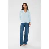Kaffe Bluse 'KATine' lyseblå / hvid