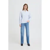 Ichi Bluse 'IHLitu' creme / lyseblå