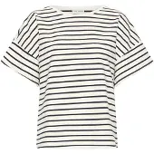 PULZ Bluse sort / hvid