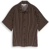 Tom Tailor DENIM Bluse mørkebrun / hvid