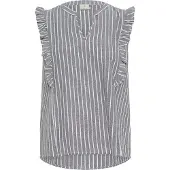 Kaffe Bluse 'Malena' grå / hvid