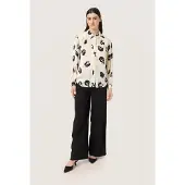 Soaked in luxury Bluse 'Erwina Ebba' ecru / sort