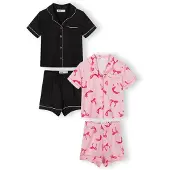 MINOTI Nattøj pink / lyserød / sort / hvid
