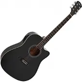Gear4Music Dreadnought Elektroakustisk Guitar fra Sort