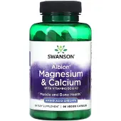 Swanson Health , Albion, Magnesium & Calcium med Vitamin D3 & K2, 90 Veggie Capsler