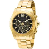 TechnoMarine Herreur TM-219005 Sort/Gul guldtonet stål Ø42 mm