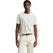 Gant Ganttil mænd. 2003436 T-shirt i pimabomuld knækket hvid (L), Casual, Korte ærmer