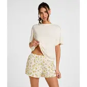 Hunkemoller Shorty 'Daisy' elfenben / gul / oliven / sort