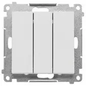 Kontakt-Simon Simon 55 triple-afbryder (modul) 10A 250V~, hurtigtilslutning, lys grå mat