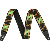 Fender Neon Monogramed Guitar Strap 2in Green/Orange