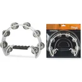 Stagg Cutaway Tambourine 16 Jingles White