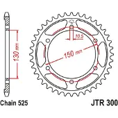 JT Sprockets 525 Jtr300.42zbk Steel Bagtandhjul