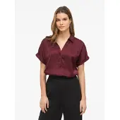 Vila Bluse 'VIEnna Ravenna' carminrød