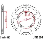 JT Sprockets 420 Jtr894.50zbk Steel Bagtandhjul