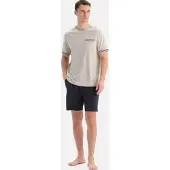 Dagi Pyjamas kort lysegrå / sort