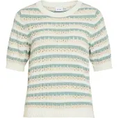 Vila Pullover 'VIElinja' sand / mint / hvid