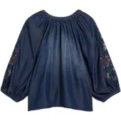 Desigual Bluse blue denim / rød / hvid