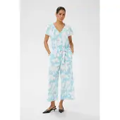 Kaffe Jumpsuit 'KAMira' beige / himmelblå