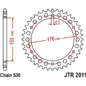 JT Sprockets 530 Jtr2011.46 Steel Bagtandhjul