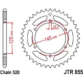 JT Sprockets 520 Jtr855.45zbk Steel Bagtandhjul
