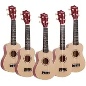 Gear4Music Ukulele fra Naturlig Pakke med 5