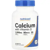 Nutricost , Kalcium med Vitamin D, 60 Tabletter