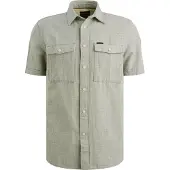 PME Legend Skjorte 'Shirt with short sleeves in cotton/linen' grøn