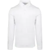 Desoto Langærmet Poloshirt Essential Hvid måle