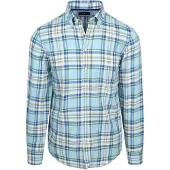 Steppin' Out Skjorte Grøn Linen Cotton Checks Blå måle