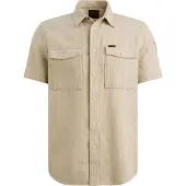 PME Legend Skjorte 'Shirt with short sleeves in cotton/linen' lysegrøn
