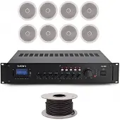 SubZero 8x 8" Zone Lofthøjttalersystem 160 W/100 V
