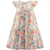 Happy girls Kjole creme / aqua / abrikos / koral