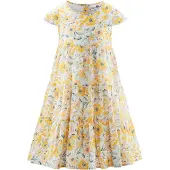 Happy girls Kjole gul / mint / sort / offwhite