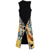 Desigual Strikkjole lysebeige / safir / curry / sort