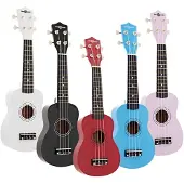 Gear4Music Ukulele fra Flerfarvet Pakke med 5