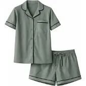 LEAFLETIC Pyjamasbukser 'Women’s Night Wear Short Set' grøn