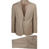 Suitable Kostume Sharkskin Uld Sand Beige måle