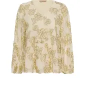 Culture Bluse 'CUBuda' creme / guld / khaki