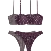 The Set Bikini grå / brombær / hvid