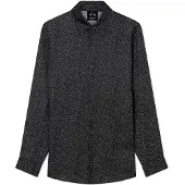 Armani Exchange A|X Armani Exchangetil mænd. XM002280AF13235FC304 Camisa Technical sort (M), Casual, Viscose, Lange ærmer