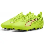 Puma Ultra 6 Play MG Unleashed - Gul/Sort/Rød/Neon Børn - Multi Ground (MG), størrelse 37