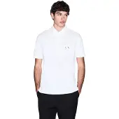 Armani Exchange A|X Armani Exchangetil mænd. XM002231AF10366U0009 Hvid bomulds-poloshirt (XXL), Casual, Korte ærmer