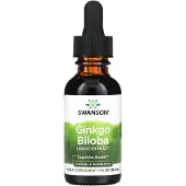 Swanson Health , Ginkgo Biloba Liquid Extract, Alkohol & Sukkerfri, 1 fl oz (29,6 ml)