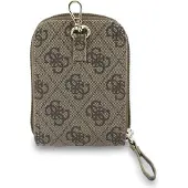 GUESS 4G Metal Logo Universal Crossbody-telefonrem med tilbehørslomme - Brun