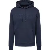 Hackett London Hackett Londontil mænd. HM581155 Præget sweatshirt med hætte navy (L), Casual, Bomuld, Lange ærmer, Blå